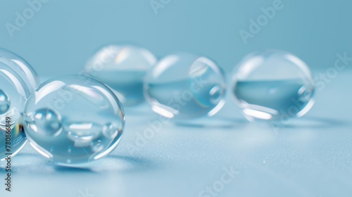Glass spheres on a table, suitable for various concepts