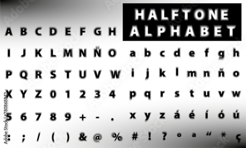 halftone alphabet 