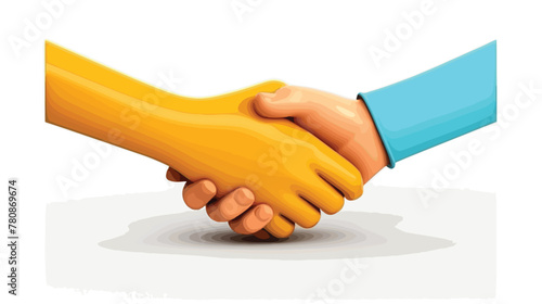 3d render handshake icon. Business concept of partn photo