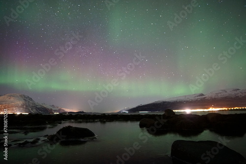 aurora boreal en skibotn, noruega