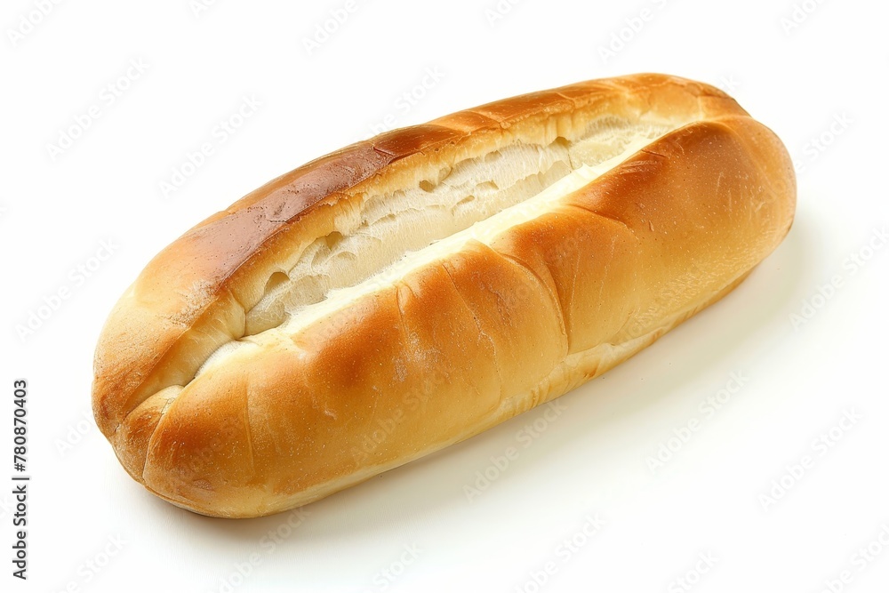 Hot dog bun isolated on white background