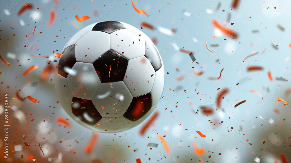 Soccer ball with confetti.