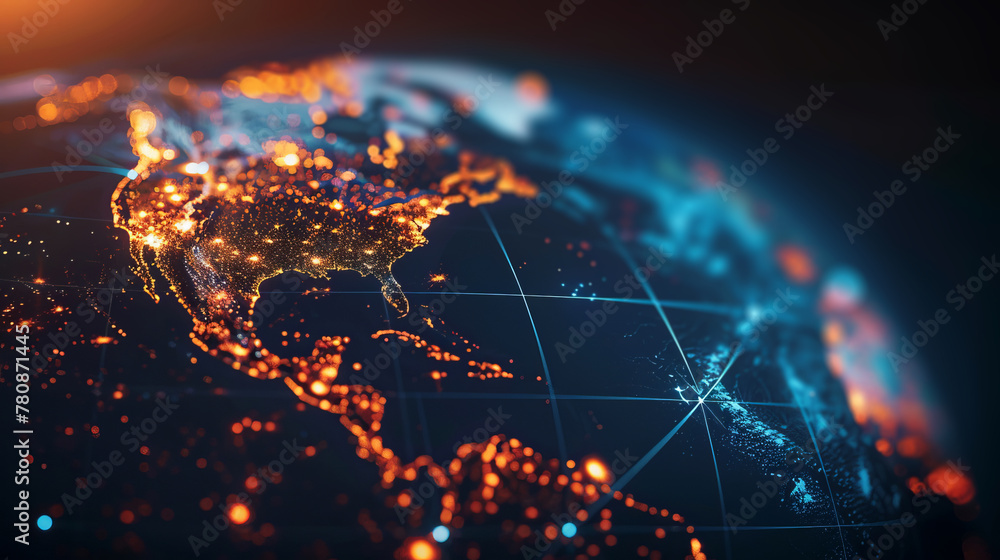 Fototapeta premium abstract illustration globe on dark background