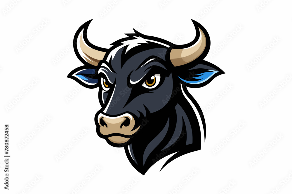 cow mascot logo silhouette black vector illustration