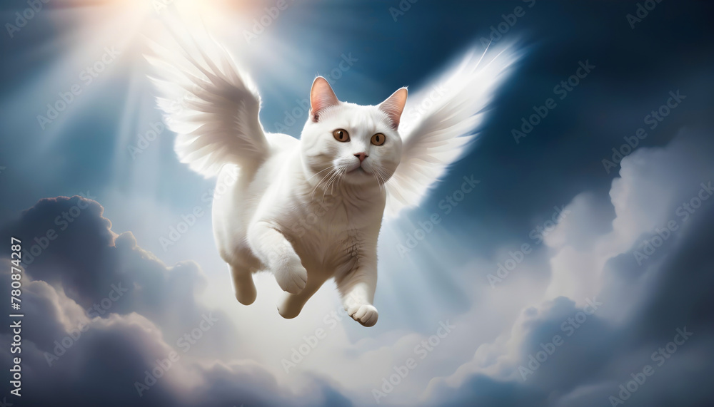 cat in the sky flying to heaven, pet death cat in the sky flying to heaven, pet death