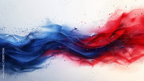 Abstract red white and blue patriotic background with copy space independence day background,. USA banner background design with copy space Ai generated photo