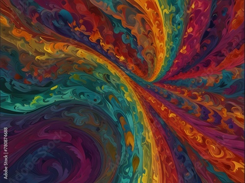 A dynamic abstract pattern of swirling colors, reminiscent of a kaleidoscope, vibrant and mesmerizing, generative AI