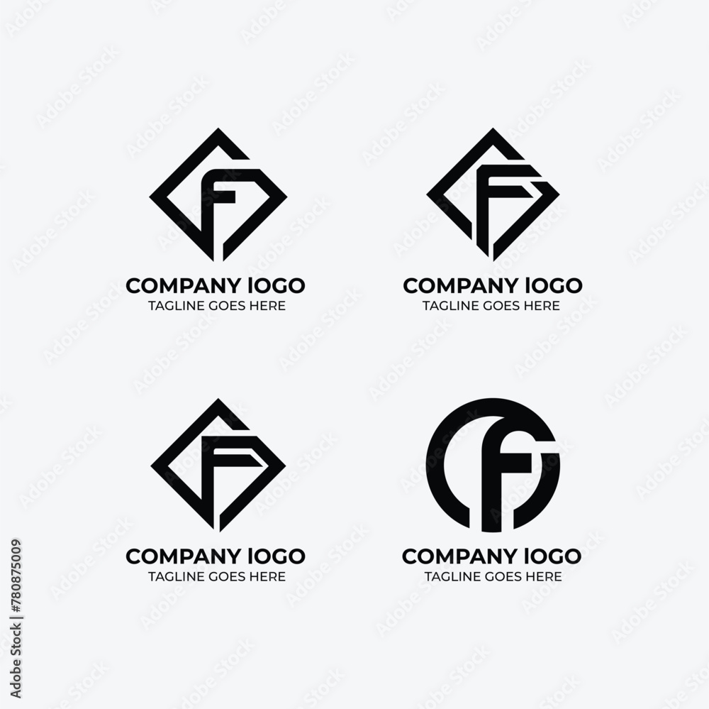 F logo set flat design template collection F logo set flat design template collection