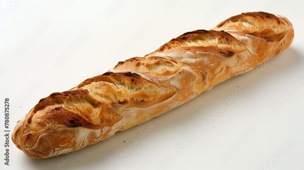 Classic French baguette on white background Classic French baguette on white background