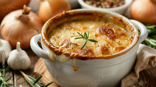 Classic famous French onion soup