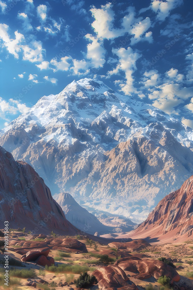 Sacred Solitude: An Enthralling Portrayal of the Majestic Mount Sinai amidst Bleak Desert Surroundings