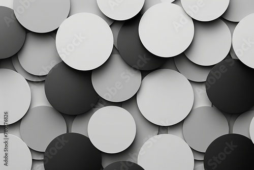 Abstract background of large black and white overlapping circles