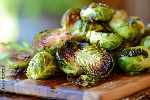 Roasted brussel sprouts with balsamic vinegar classic side dish © The Big L