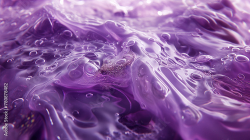 Zbliżenie na powierzchnię fioletowego płynu 