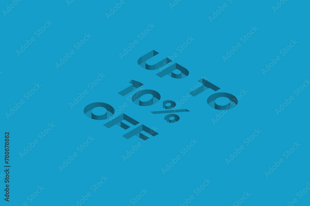 10% Discount on Super promotion. Super sale business banner on blue background. Vector illustration Eps Cs6.