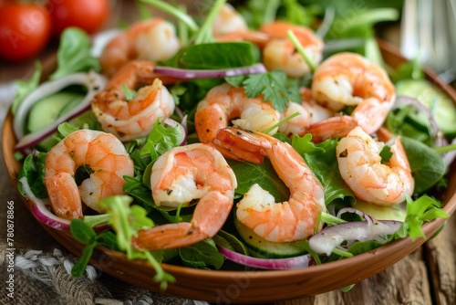 Shrimp salad with fresh greens