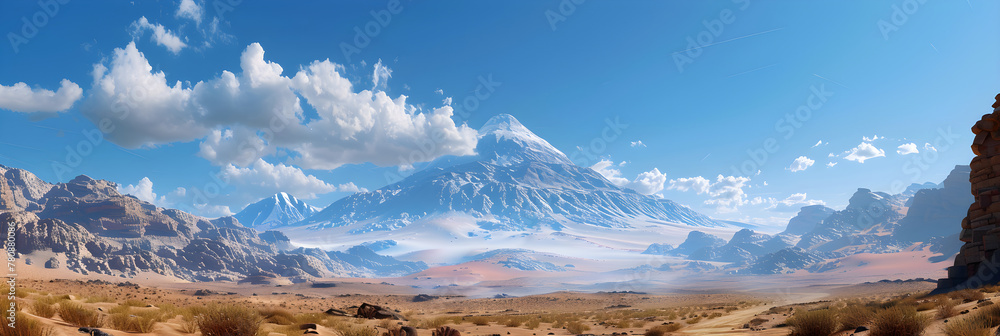 Sacred Solitude: An Enthralling Portrayal of the Majestic Mount Sinai amidst Bleak Desert Surroundings