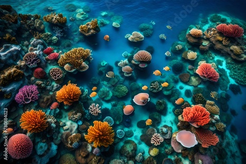 coral reef in the blue sea © Goshi