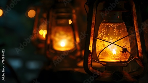 A cluster of old-fashioned lanterns