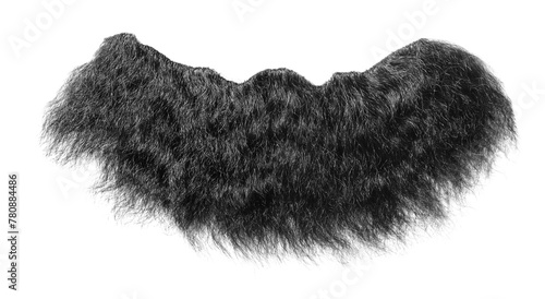 Stylish artificial black beard isolated on white