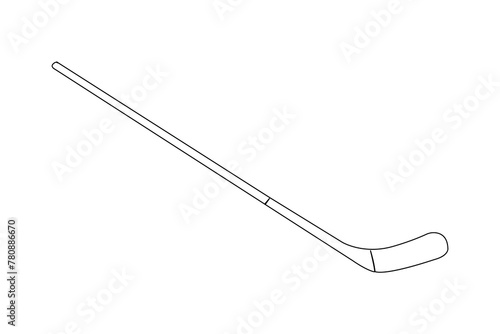 Continuous line drawing of a hockey stick