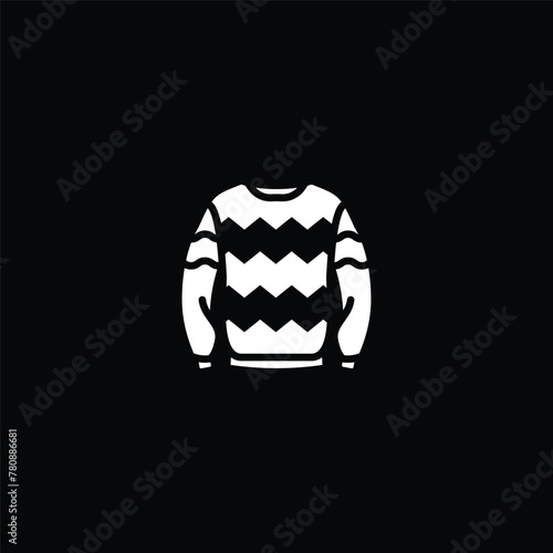 Original vector illustration. The icon of a warm knitted sweater with a pattern.