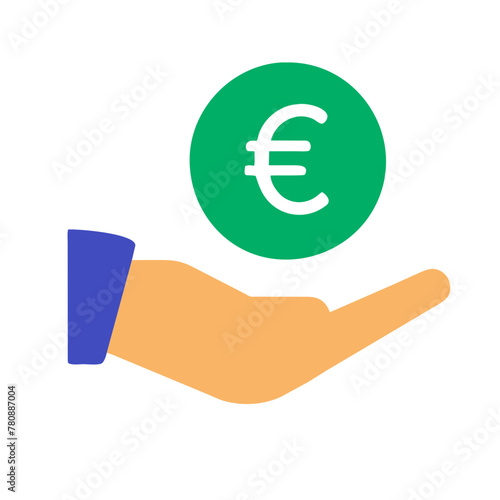 euro sign in hand