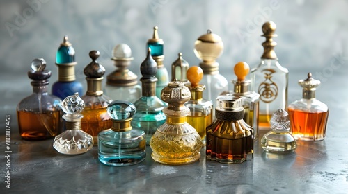 A collection of antique perfume bottles