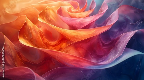 the beauty of abstraction with a mesmerizing 3D illustration of colorful shapes that seem to dance and swirl in a hypnotic display of light and color