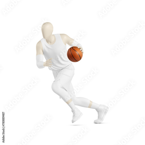 an image of a White Basketball Uniform isolated on a white background