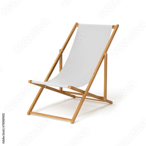 An image of a white beach chair isolated on a white background