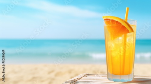 Orange cocktail on the beach
