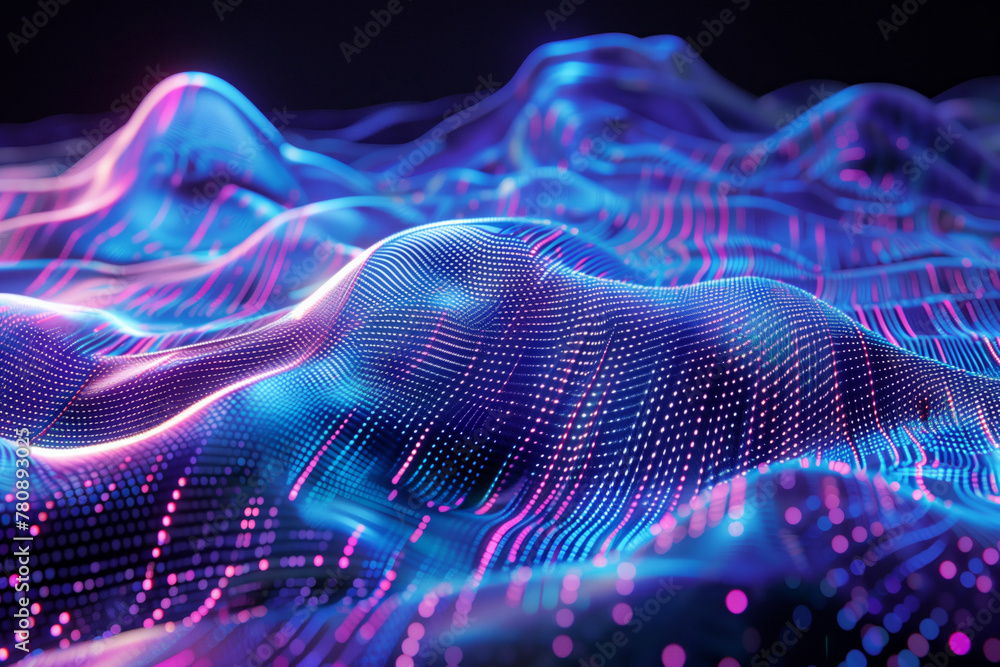 Vibrant digital waves in neon colors
Vibrant digital waves in neon colors