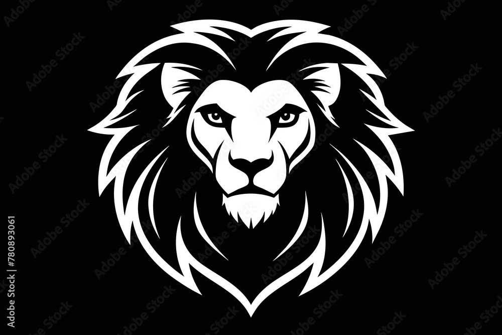 Silhouette vector design of a lion head icon Silhouette vector design of a lion head icon
