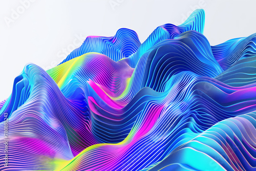 Vibrant digital waves in neon colors