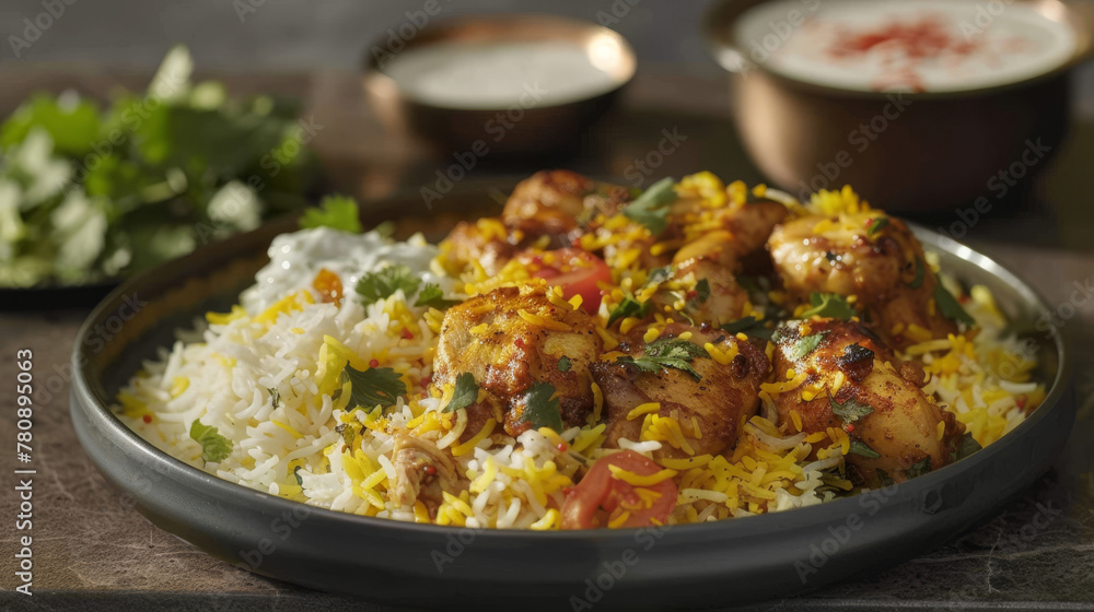 Traditional pakistani biryani with yogurt Traditional pakistani biryani with yogurt
