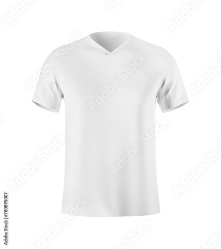 An image of a white soccer shirt jersey isolated on a white background