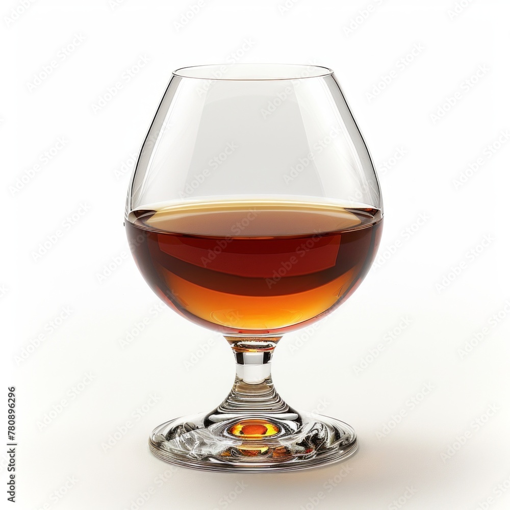 Elegant Amber Liquor in Glass on White Elegant Amber Liquor in Glass on White