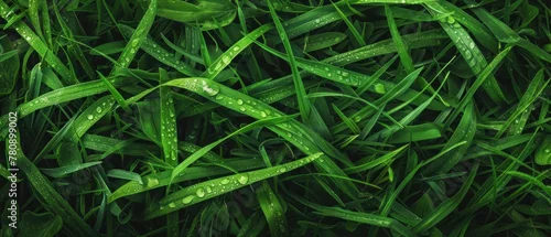 Panel kuchenny z motywem Lush green grass with dew drops, nature background.