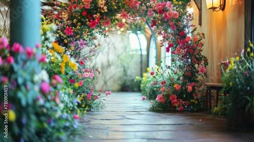 Fototapeta Naklejka Na Ścianę i Meble -  flower deco and arch