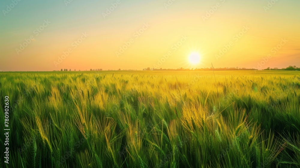 A Golden Hour Wheat Field