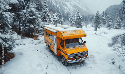 A motorhome parked in the n...