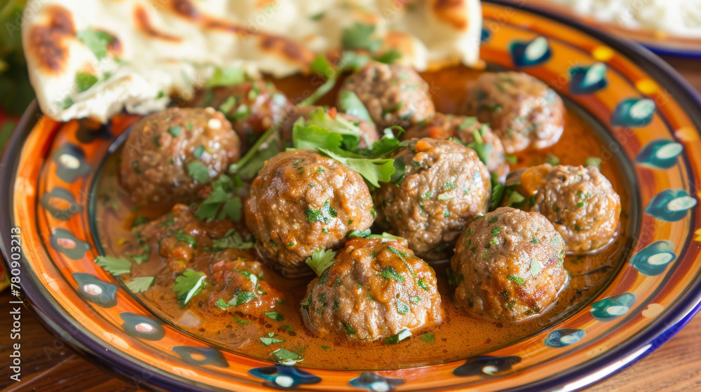 Traditional pakistani meatballs with herbs
