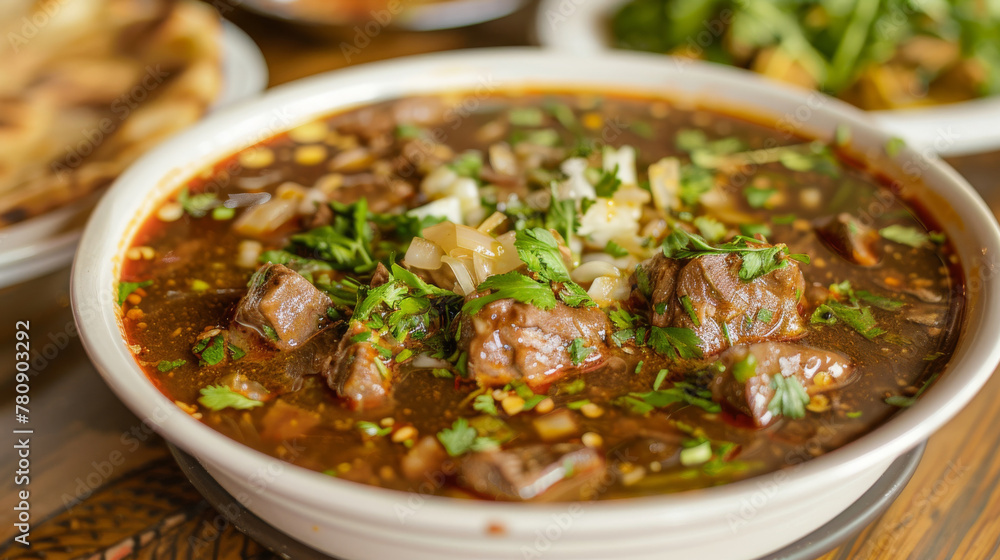 Traditional pakistani nihari stew close-up Traditional pakistani nihari stew close-up