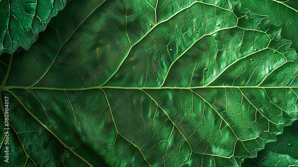 A Close-up Look at Leaf Texture & Chlorophyll - obrazy, fototapety, plakaty 