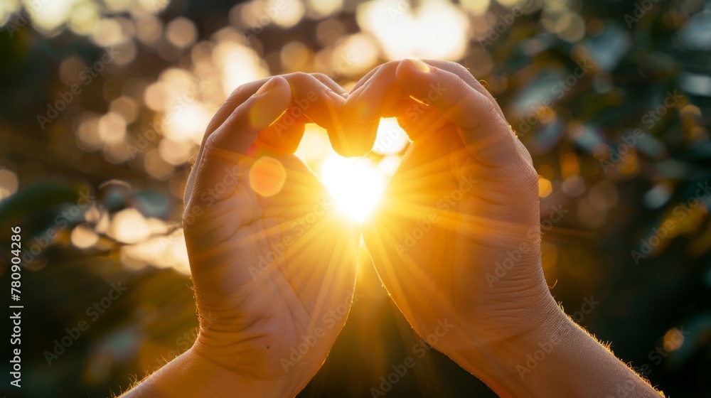 Heart Shape with Hands at Sunset Heart Shape with Hands at Sunset