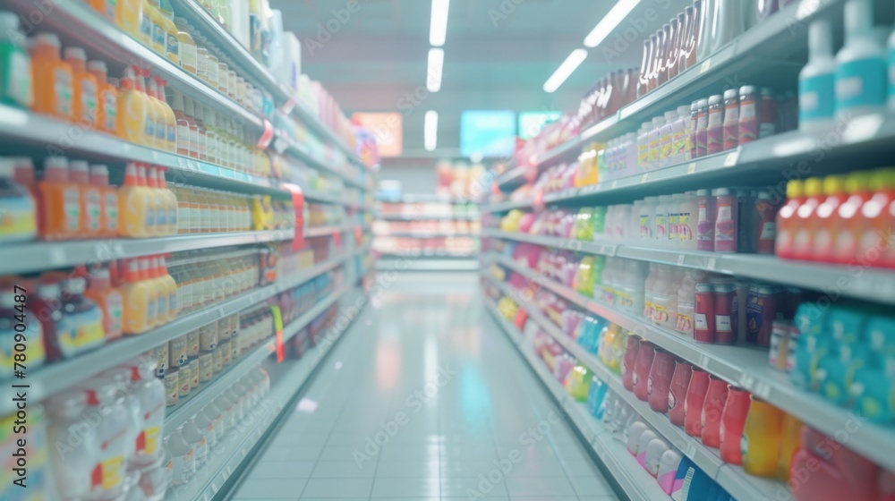 Aisle in a Modern Supermarket