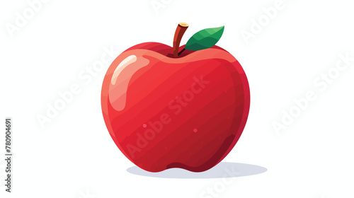 Apple Fruit icon 2d flat cartoon vactor illustratio