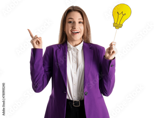 Funny young businesswoman w...