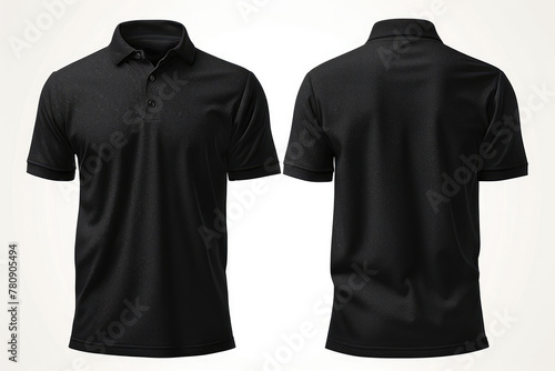 Black shirt fashion Mock-up, front and rear side view.